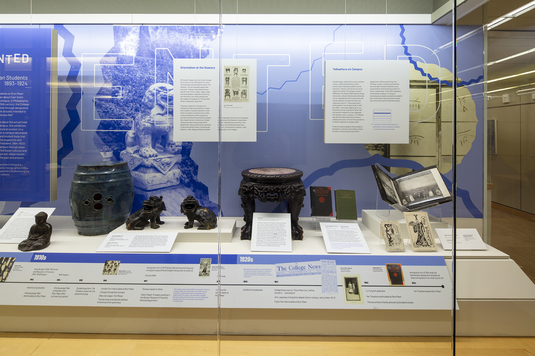 A photograph of the Disoriented installation in Special Collections