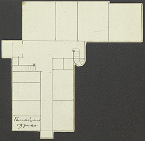 A cut out block model of College Hall at Smith. 